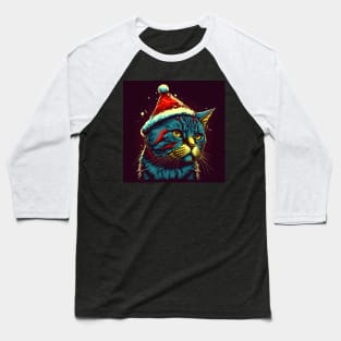 Christmas Cat Baseball T-Shirt